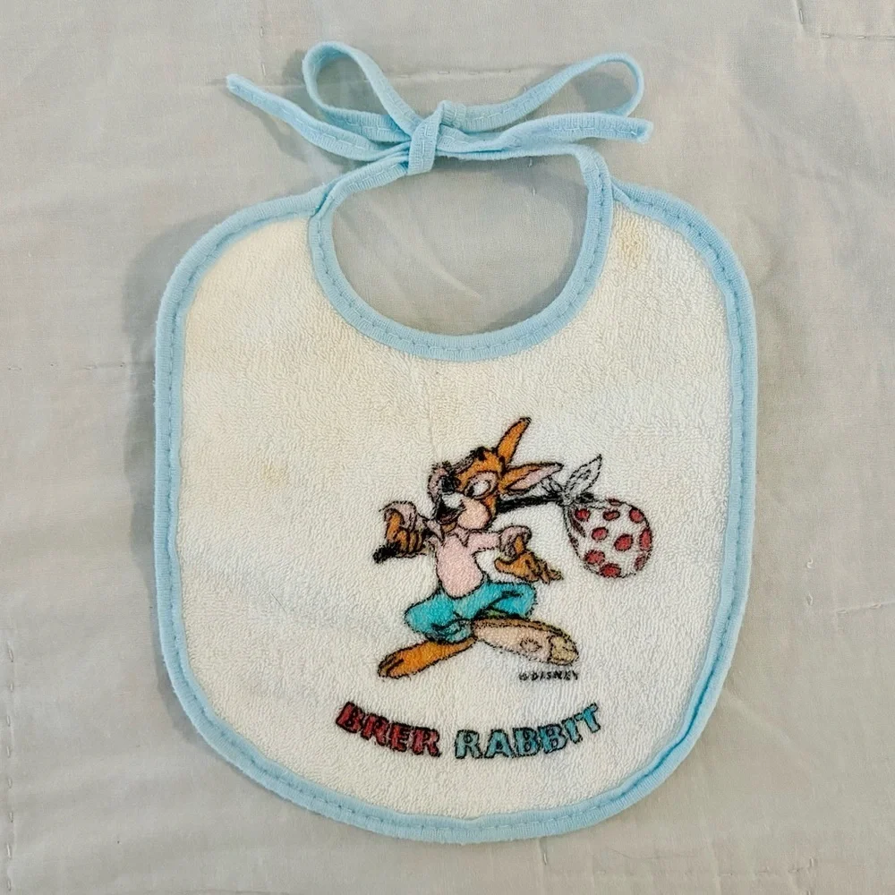 Vintage Baby Disney Briar Patch Brer Rabbit Splash Mountain Terry Bib Size OS
